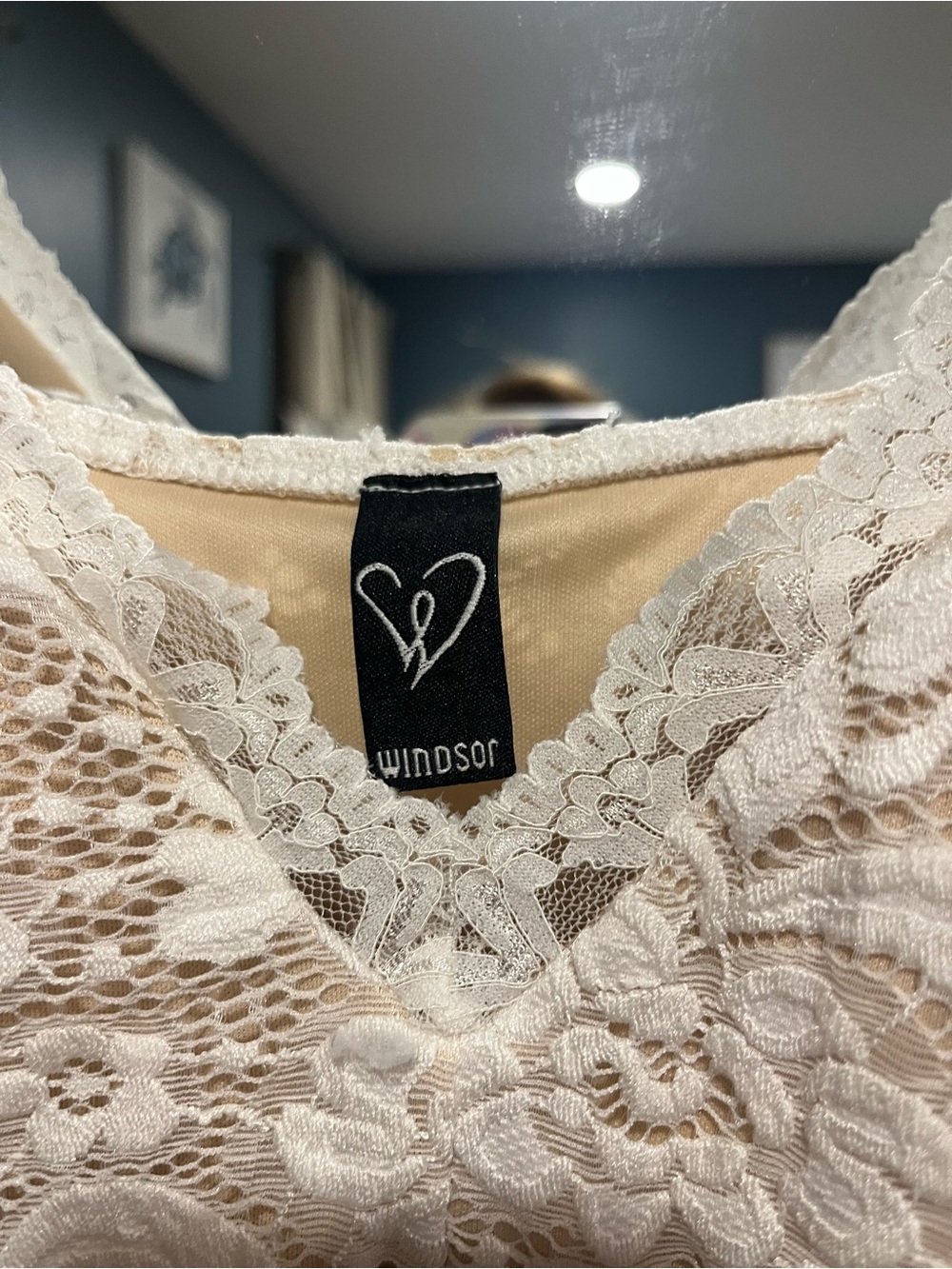 Windsor white/nude Lace Midi Slip Dress - Picture 5 of 11